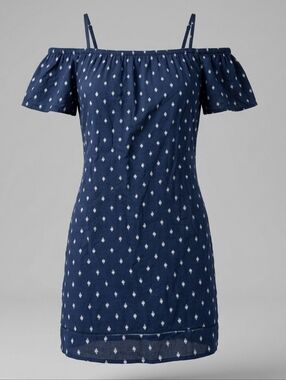 Old Navy Navy Blue Cold-Shoulder Mini Dress Size S